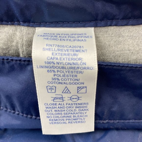 TOMMY HILFIGER Wide Leg Mid Rise Blue Wind Breaker Track Pants Women's Size 13 - Picture 12 of 12